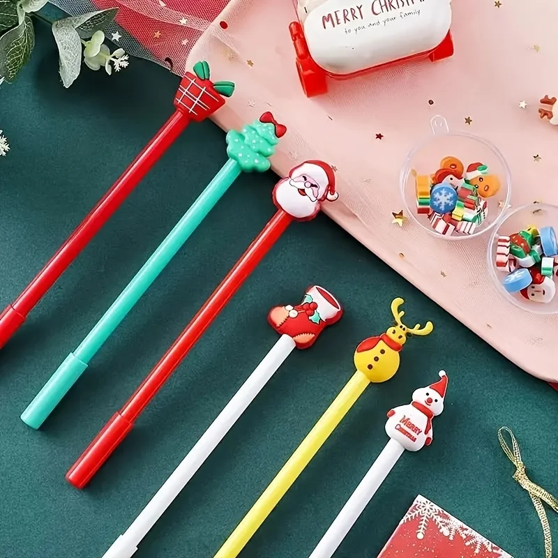 10pcs Christmas Gel Pens No Repeating Styles Perfect for Family Gifts Gift Set for Youngsters 3
