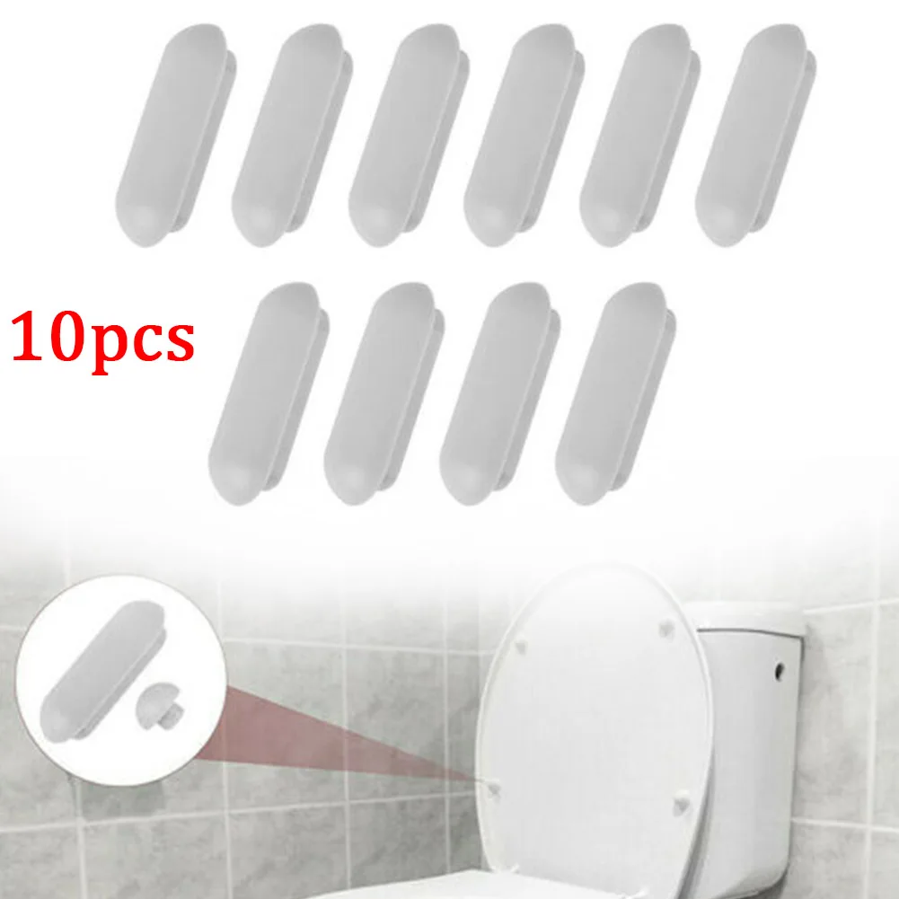 

10PCS Antislip Toilet Seat Buffer And Top Cover Cushion Toilet Cover Gasket Bumper Self-adhesive Seat Cushioning Pads Provides