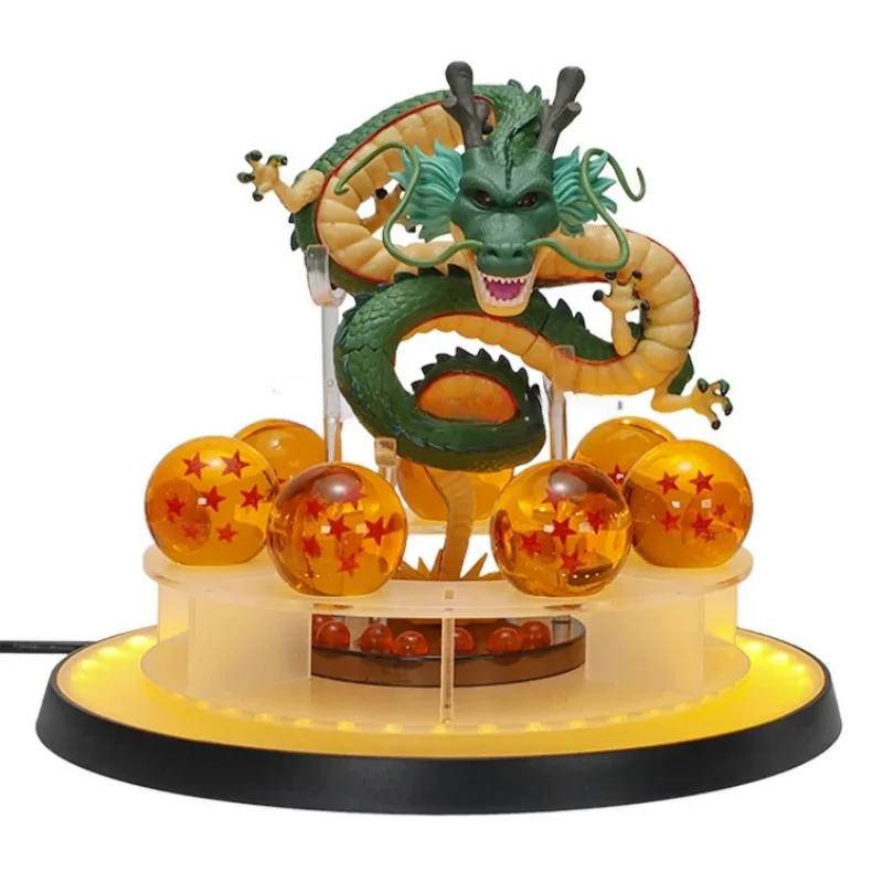 DBZ 애니메이션 Shenlong 피규어 세트 Esferas Del Dragon 및 7 별 드래곤 크리스탈 공 3.5cm 선반 입상 컬렉션 모델 완구