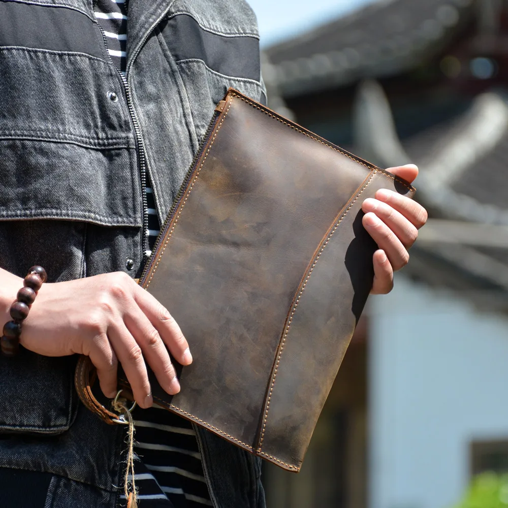 Leather Clutch for Men Mens Organizer Full Grain Leather 