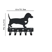 Wall-Mounted Iron Crafts Key Rack and Dog Leash Hanger - 9-Inch Wide Metal Wall Art Hook for Hanging Keys and Leashes 2