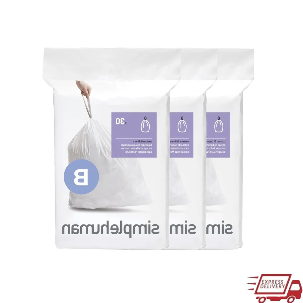 Custom Fit Drawstring Trash Bags Extra Thick Durable Plastic 90 Count 6 Liter 1.6 Gallon Easy Carry Dispenser Pack Rips Tears