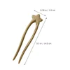 Green Sandalwood Star Double Hairpin Shaped Pins Wooden Sticks Lettering French Accessories for Thick Buns Chinese Miss 4