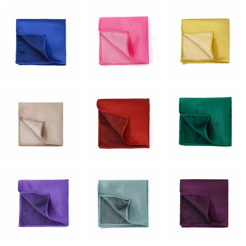 цена 100% Jacquard Woven  Handkerchief Pocket Square For Men Women High- quality Solid Color Fit Daily Wear Bussiness Kerchief