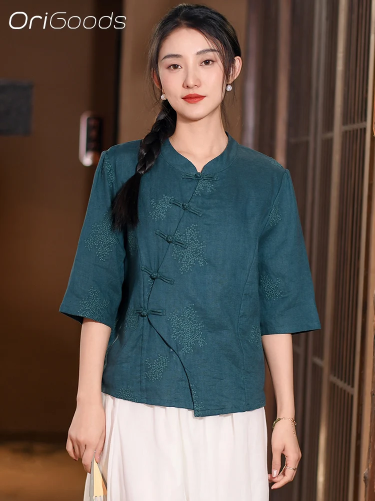 origoods-chemise-en-lin-brodee-de-style-national-pour-femmes-chemisier-vintage-de-style-chinois-chemises-d'ete-nouveau-haut-en-lin-q100-100-2024