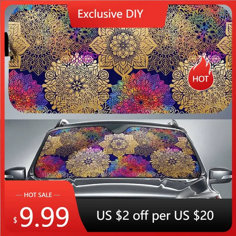 

Custom Mandala Pattern Car Auto Sun Shade, Mystical Car Decor, Abstract Art Car Accessories, Personalised Car Windshield Sun Sha