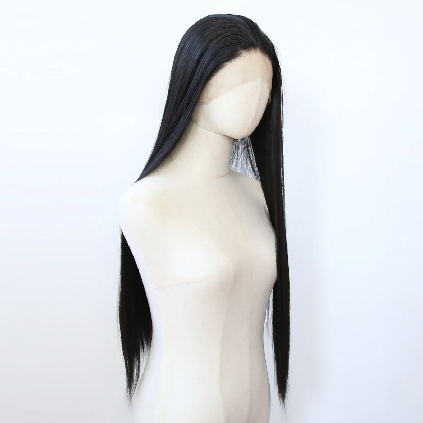 Synthetic Lace Front Wig Long Straight Jet Black Lace Front Synthetic Wig Pre Plucked Natural Hairline lace front wig