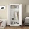 Metal Wardrobe Cabinets，Armoire Wardrobe Closet with Hanging Rod,Clothes Storage Cabinet with Adjustable Shelves and Doors, Clot 6