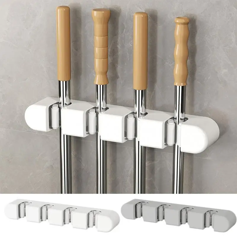 

Broom Holders Tool Magic Plastic Mop Holders Multi-Functional Kitchen bathroom Storage Wall Mounted Broom Holders with 4 Styles
