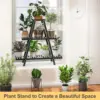 Bamboo Plant Stand Indoor/Outdoor,  Rectangular, 8 Potted Flower Holder Ladder Plant Rack  wall shelf  shelves 4
