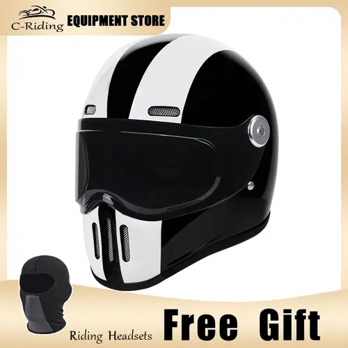 C-Ridng Genuine Carbon Fiber Adventure DOT Certified Modular Design Style Full Face Motorcycle Helmet with Dark Detachable Lens - Image 14