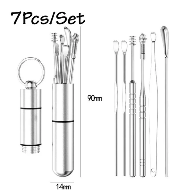 7Db In 1 Fülviasz -Eltávolító Fül Tisztító Készlet Válogatás Füldugó Tisztább Kanál Gondozás Tiszta Szerszám Baba Felnőttek Számára