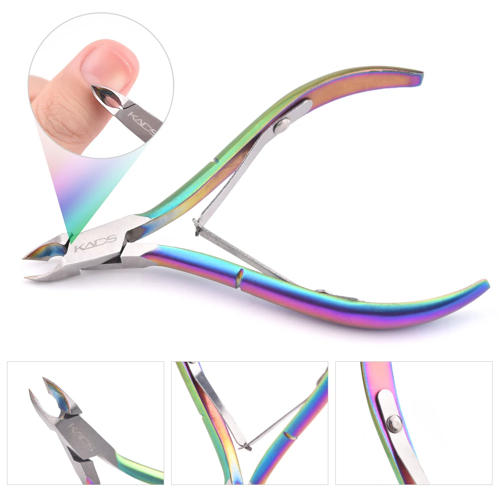 

KADS Nail Cuticle Nipper Stainless Steel Cuticle Trimmer Professional Manicure Colorful Clipper Dead Skin Remover Pedicure