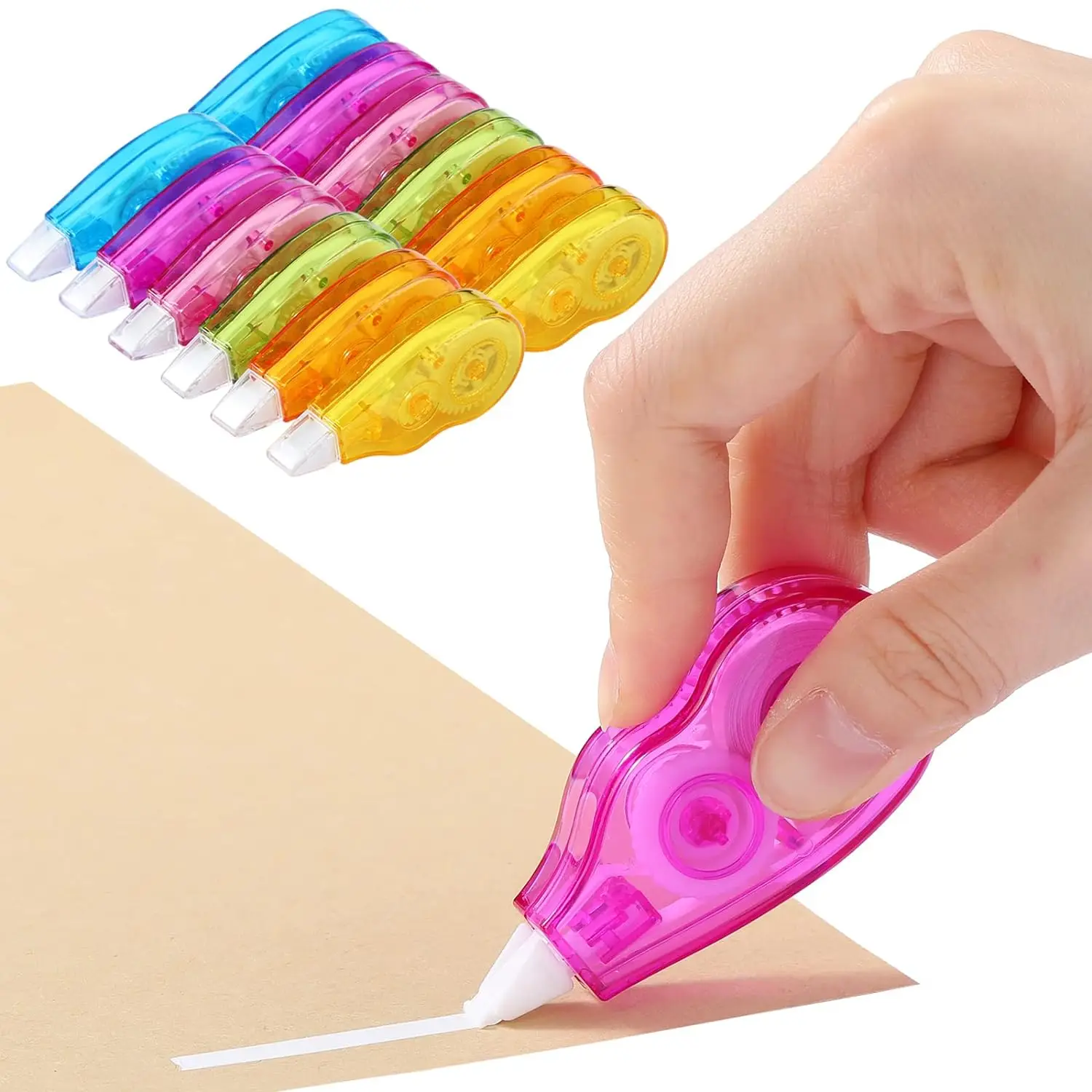 6pcs Mini Correction Tape for Instant Correction School Office Supplies (Rainbow) correction tape