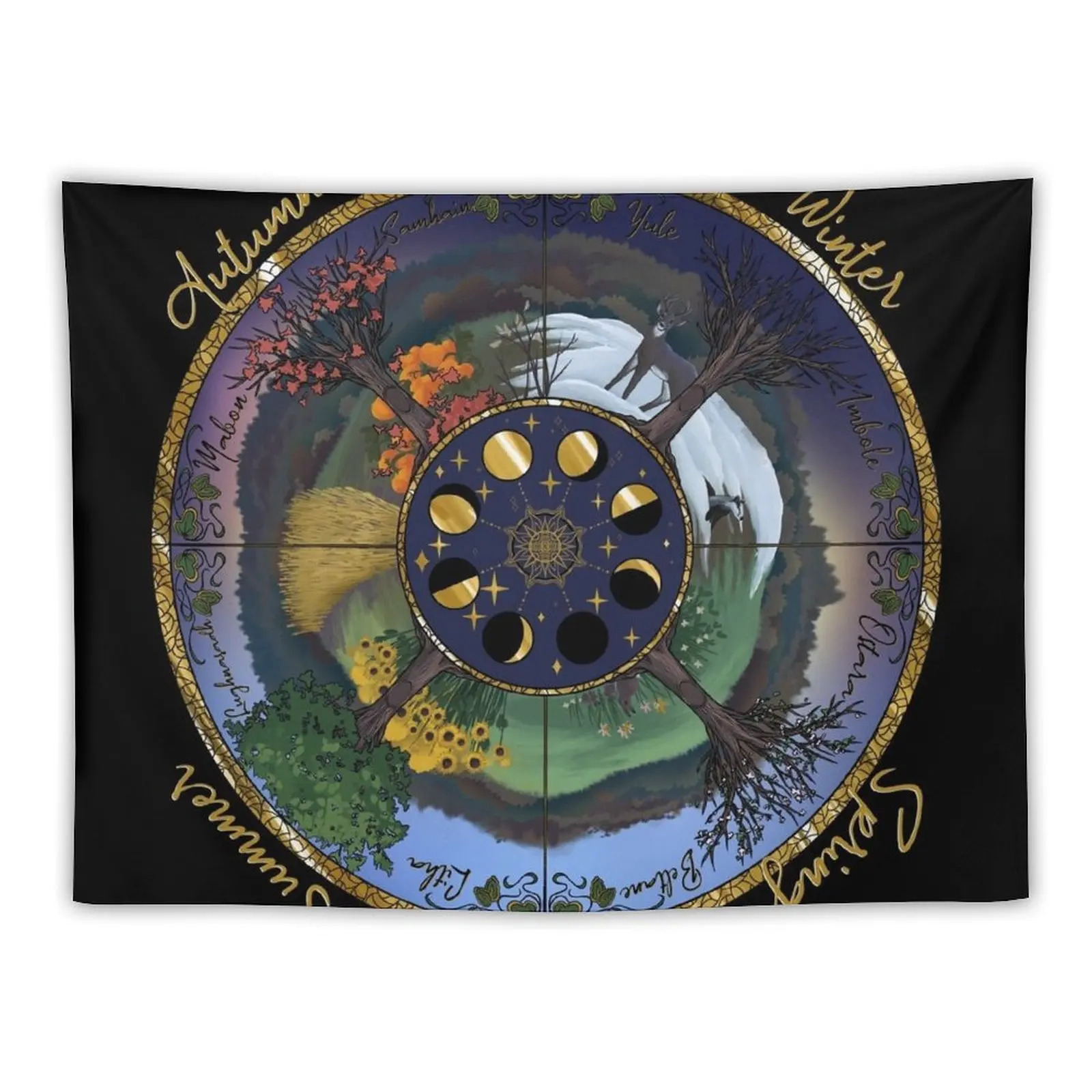 

Wheel of the year Tapestry Decorative Paintings Aesthetic Home Decor Tapestry