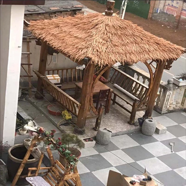 Toit De Chaume En Paille, Toit De Chaume Pour Bar Tiki, Décoration  Extérieure, Rouleaux De Chaume De Palmier, Simulation En Plastique,  Pavillon