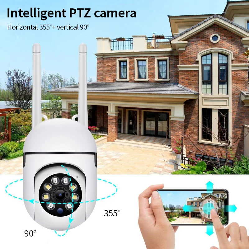 3MP WiFi Camera Home PTZ IP Camera Color Night Audio Wireless Surveillance Camera Auto Home Tracking Security CCTV Camera 4