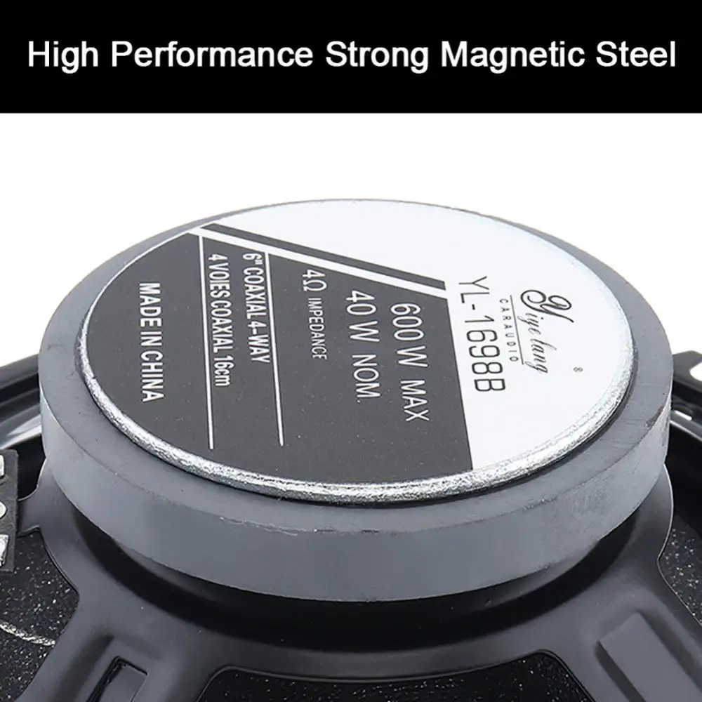 New 6-Inch 600W 2-Way Car HiFi Coaxial Speaker Vehicle Door Auto Audio Music Stereo Subwoofer Full Range Frequency Loudspeaker