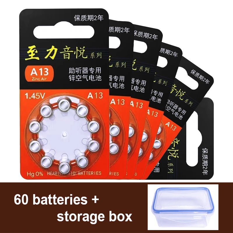 100 X Zenipower Batterie Per Apparecchi Acustici 13 A13 13A P13 Pr48 Batteria A Bottone Ad Aria Zinco Ad Alta Potenza 1.45V Per Apparecchi Acustici Bt