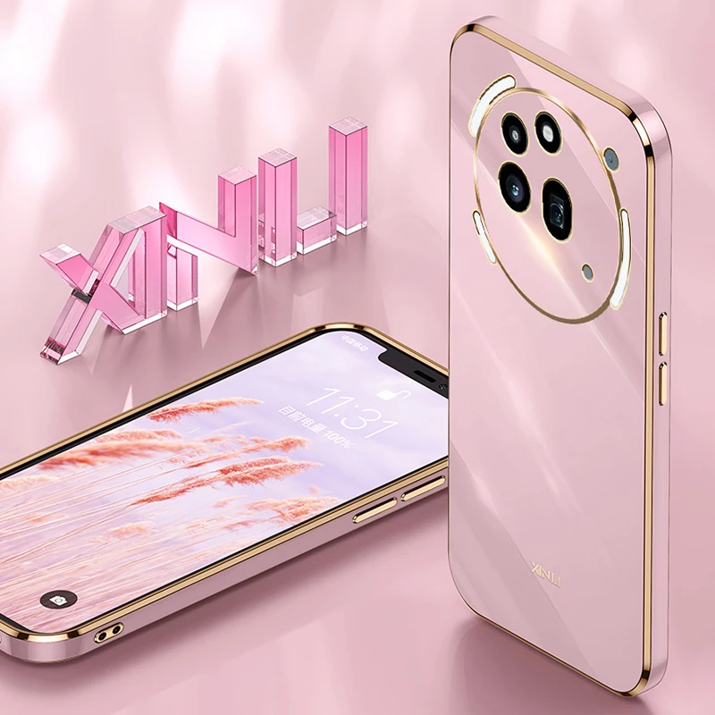 Square Plating Silicone Phone Case - Premium Soft Back Cover