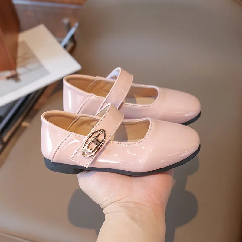 Girls' Red Leather Shoes New Children's Performance Single Baby Princess Children's Black Comfortable Lightweight Single Shoes - 4