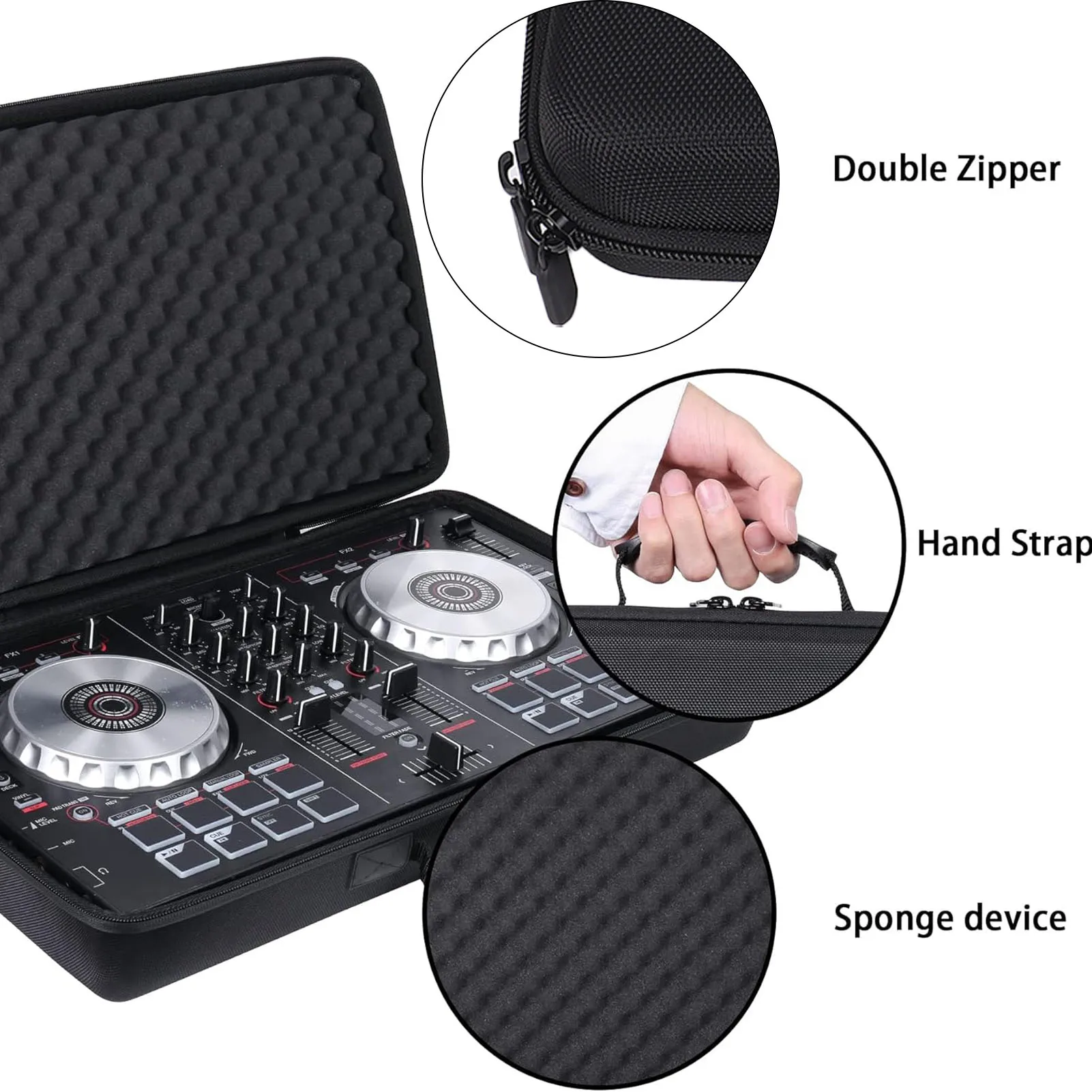 DJ Controller Storage Bag Portable Carrying Case for Double Channel DJ Controllers