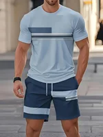 Costume à manches courtes pour hommes, best-seller d'été 2021, respirant, décontracté et à la mode, imprimé en 3D, streetwear d'extérieur 3