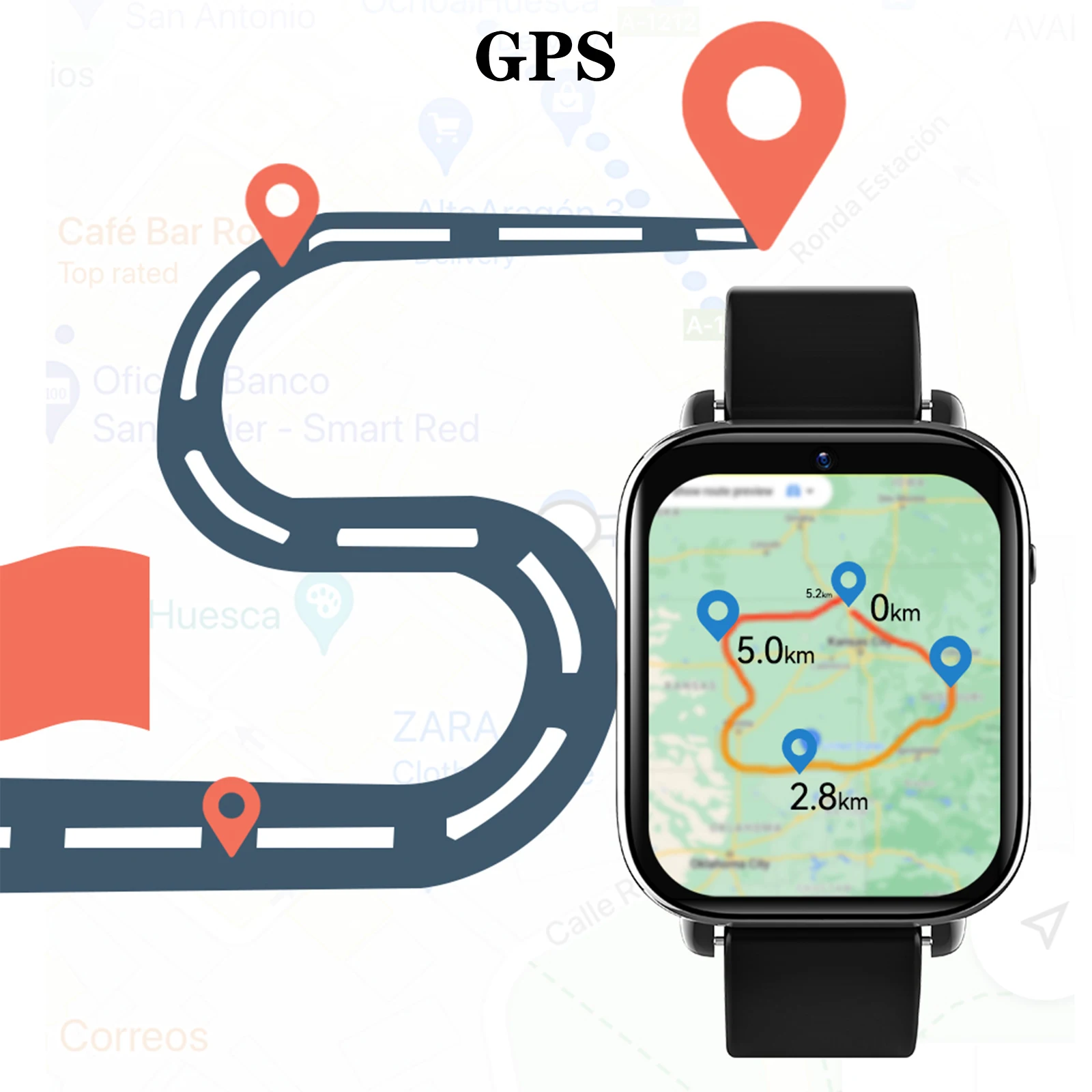 LEMFO Z20 Ʈġ   4G 128G ȵ̵ ð 2023 3ATM  850mah 8MP ī޶ GPS  ѱ    ̺ 1.75 inch 320*385 HD for ȵ̵ IOS