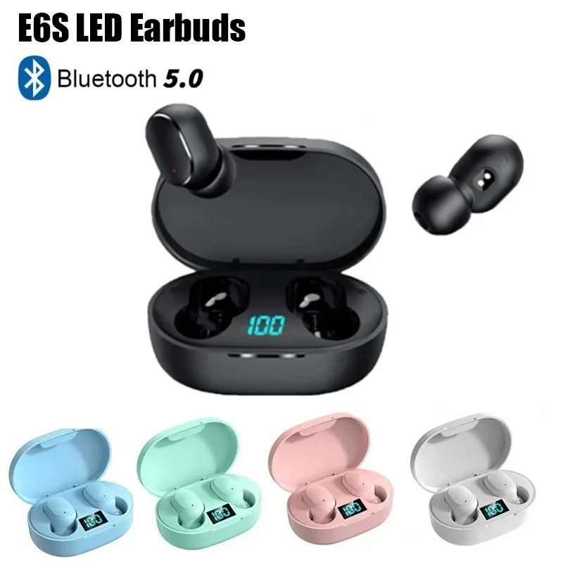 

New E7S 9D Stero Wireless Headset IPX4 Waterproof 5.0 Bluetooth Earphone Earbuds TWS Headphone with Charging Case E6S