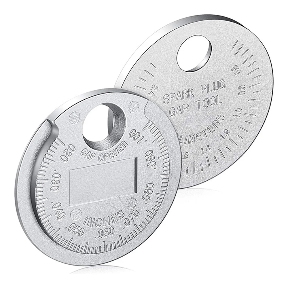 

1pc 0.6-2.4mm Range Coin-Type Spark Plug Gage Gap Tool Feeler Spark Plug Gap Measurement Tool