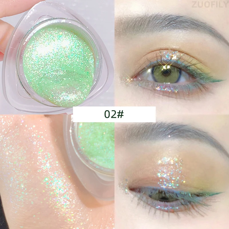 1Bottle Eyeshadow Cream Pearlescent Glitter Soft Waxy Jelly Long
