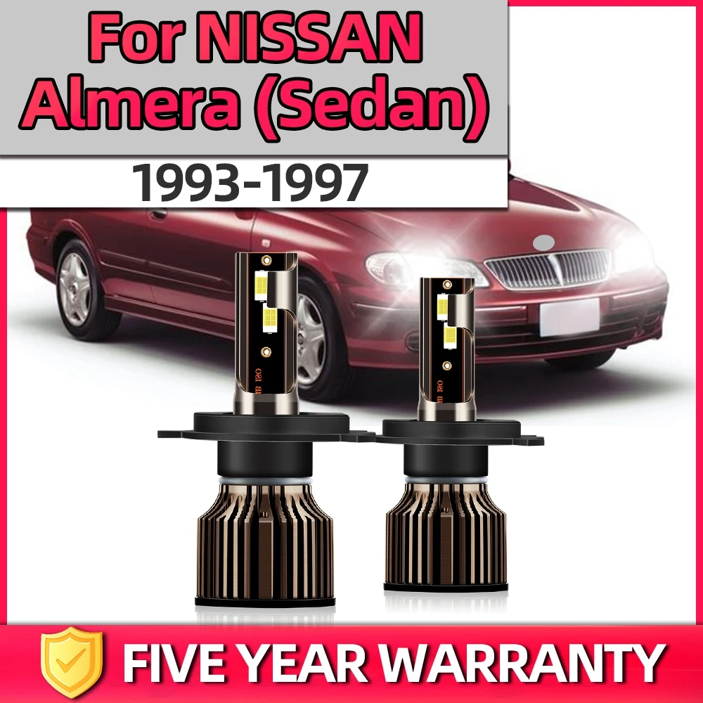 

TEENRAM Automobile Headlamp 120W H4 Canbus Headlight Bulbs Combo Kit 200m Lighting Range For NISSAN Almera (Sedan) 1993-1997