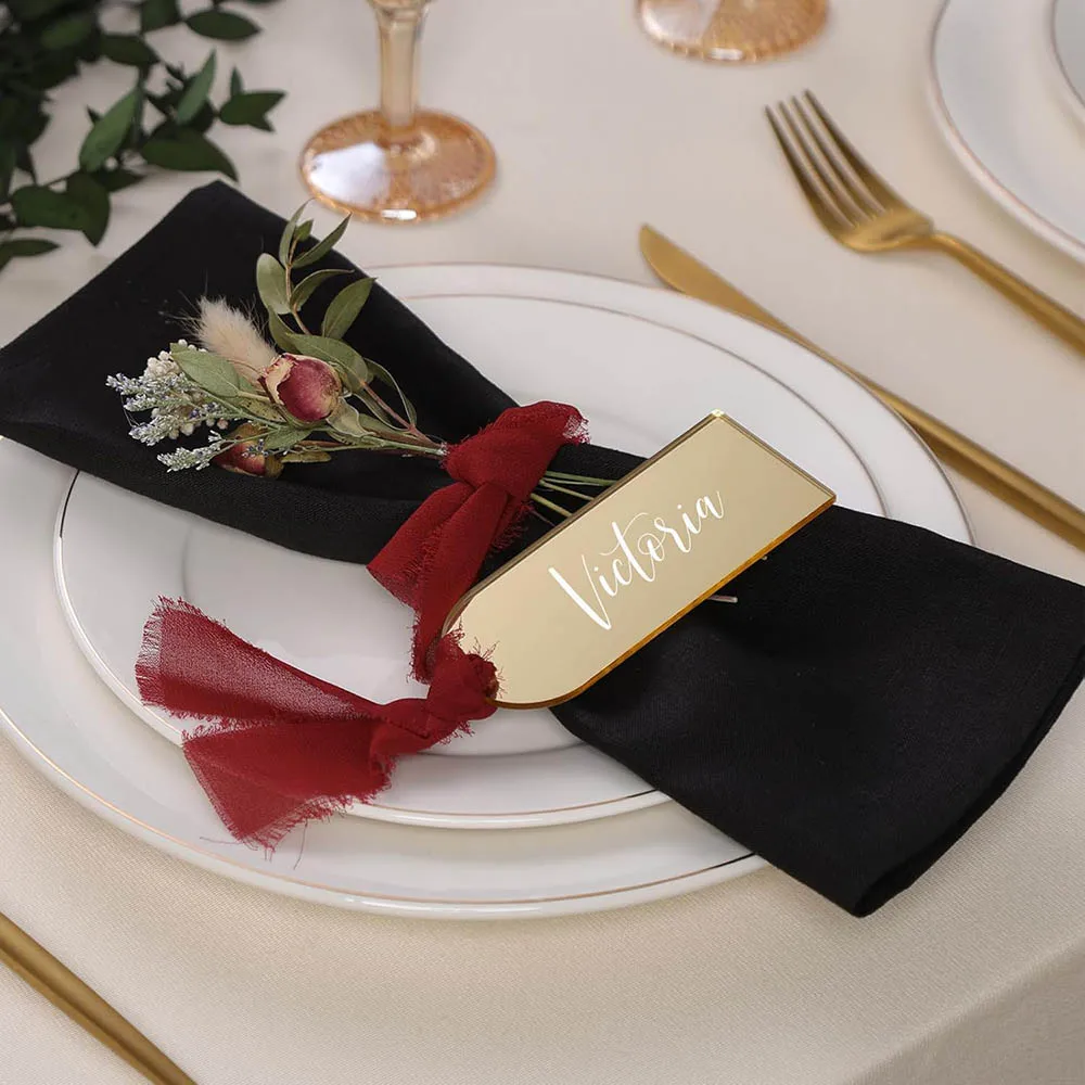 Gold Acrylic Place Cards,DIY Blank Hanging Tags,Perfect for Wedding Table Decor,Birthday,Centerpiece,Party,Anniversary,Event