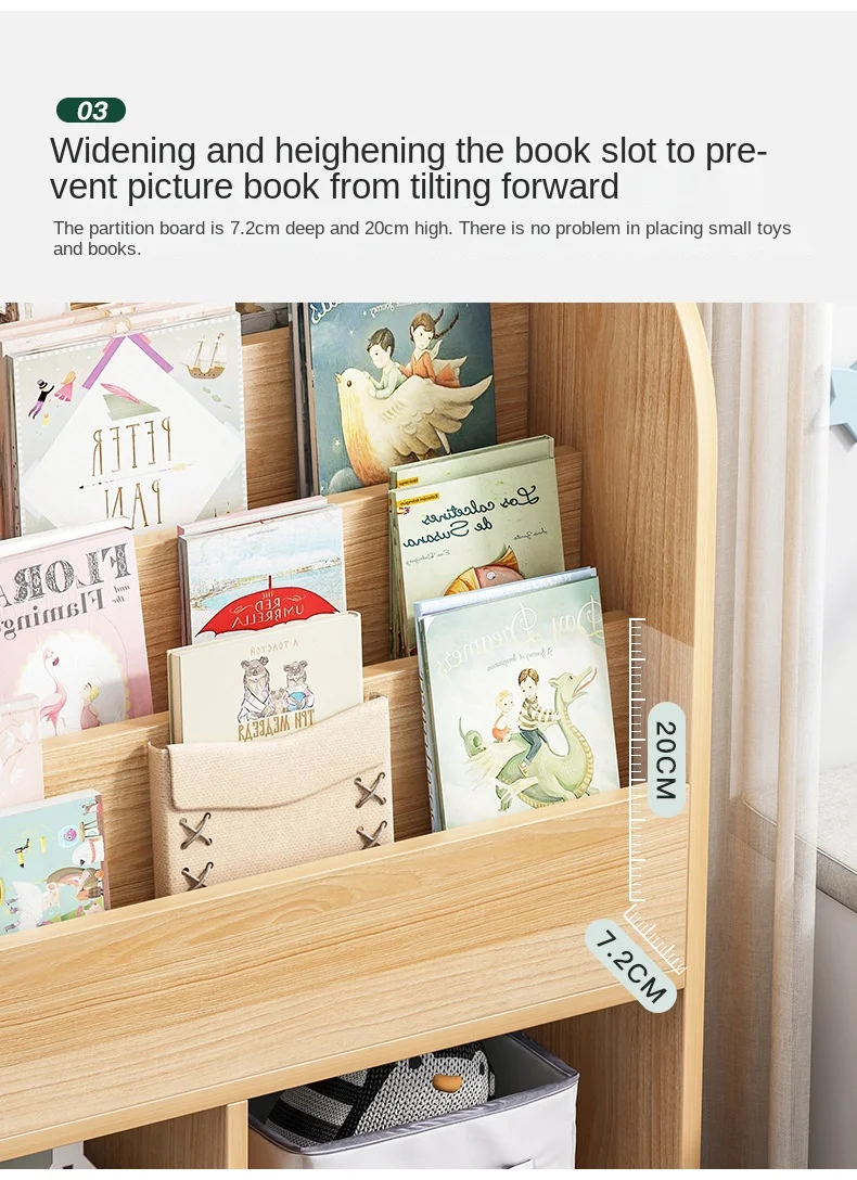 Children's storage bookcase in a variety of styles and colors
