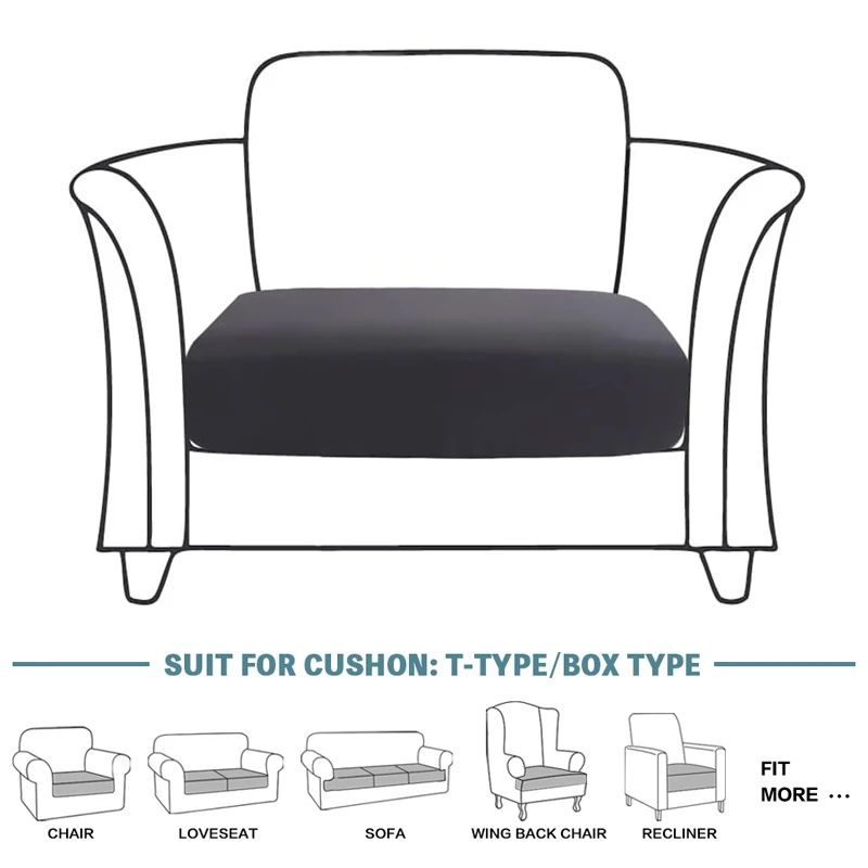 1/3/6 pcs Waterproof Chair Sofa Seat Cushion Slipcovers Couch Cushion Cover Stretch Furniture Protector for Kids, Pets 3