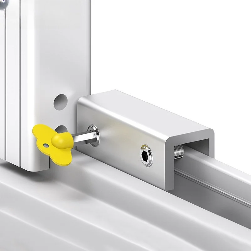 Sliding Window Sash Lock Stopper Anti-theft Door Lock Non Punch Aluminum Alloy Window Safety Locks for Baby Kids and Pets window safety lock