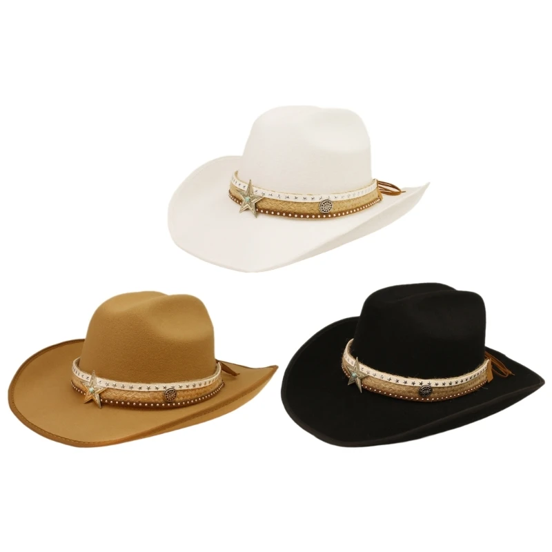 

Cowboy Hat Wide Brimmed Western Cowboy Hat for Dinner Outdoor Casual Wear