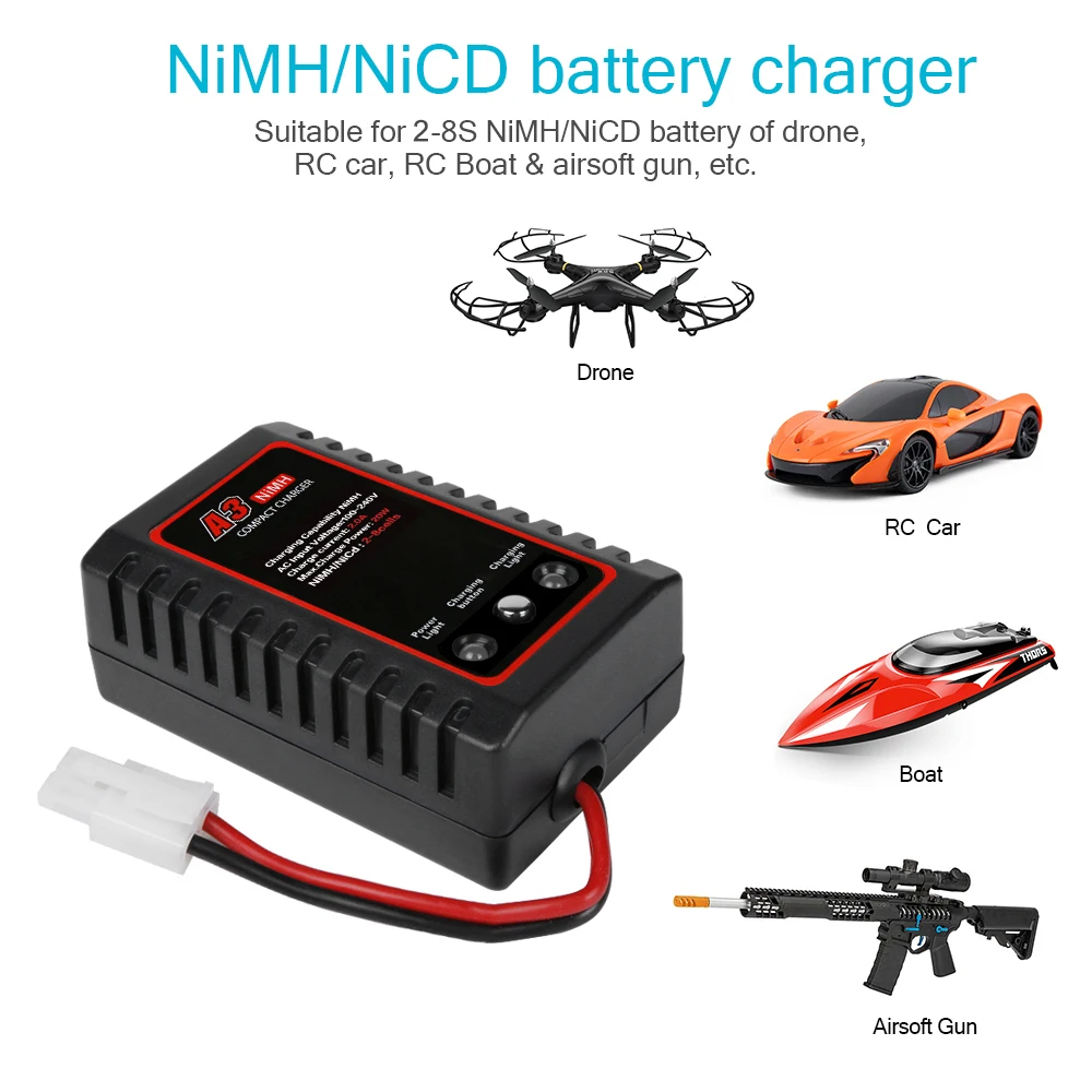 A3 20W Compact Charger with Tamiya Plug RC Charger for Airsoft Gun RC Car Boat
