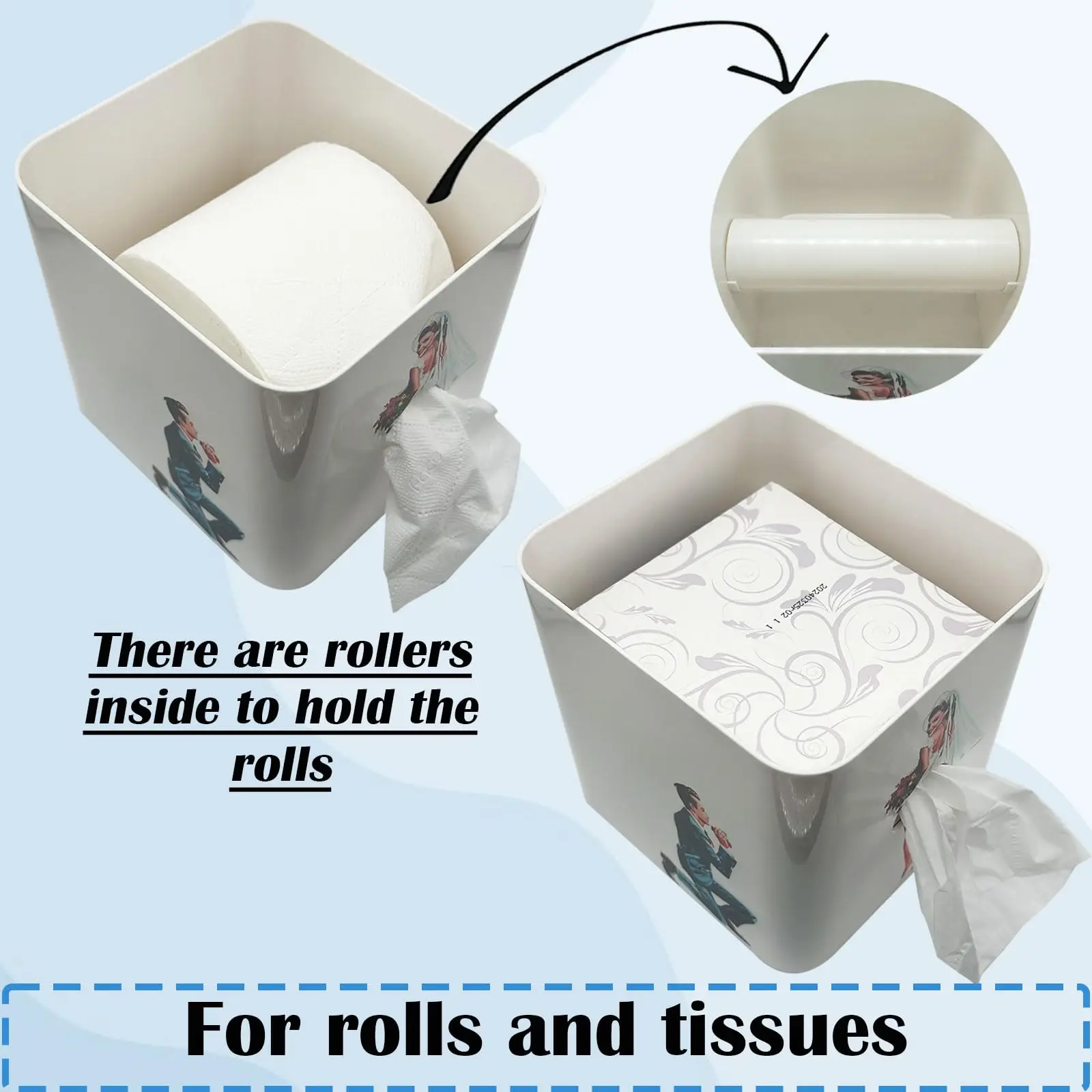 Skirt Tissue Box - Fun retro design for women, suitable for facial tissues and napkins living room, bedroom, dresser decoration 4