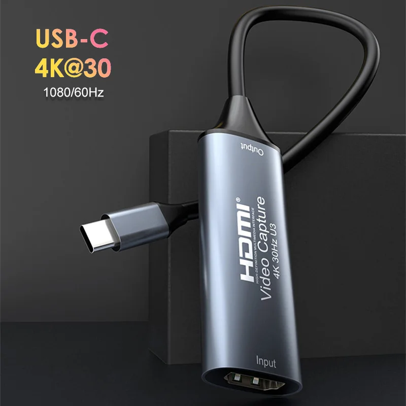 Video Capture Card Type C USB 3.0/2.0 Video Capture Card HDMI-compatible 4K 30Hz MS2130 Game Grabber Record For Switch Xbox PS4/5 Live Broadcast