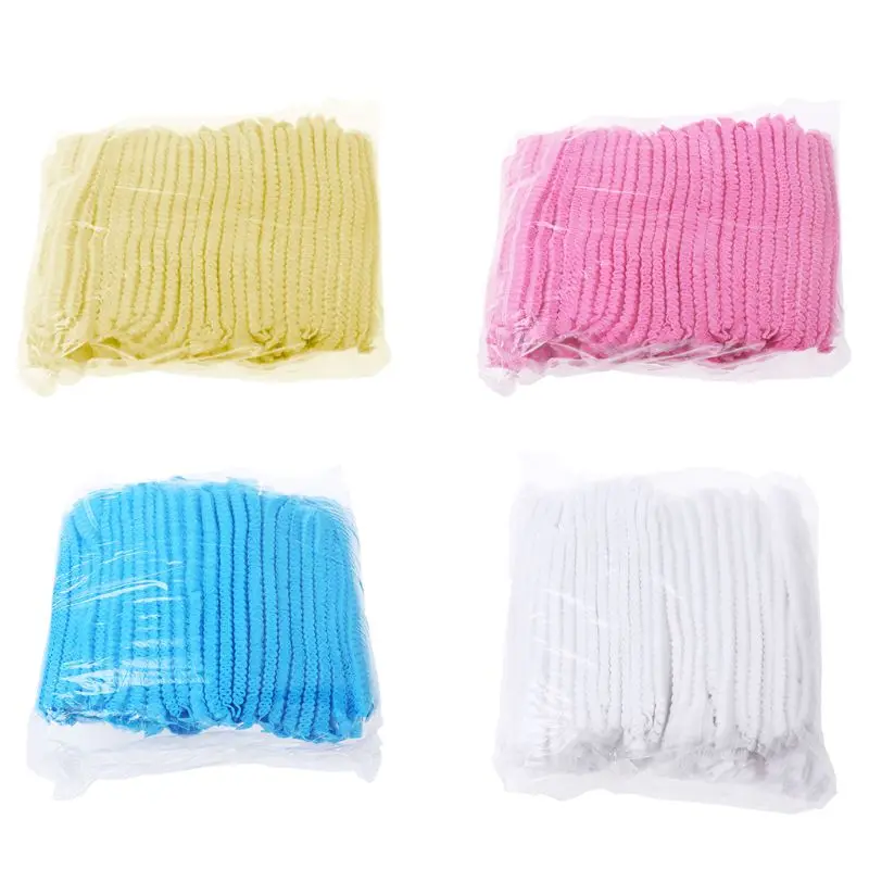 

100Pcs Non-Woven Disposable Bouffant Double Tendon Anti-Dust Hair Cover For Salon Beauty And Hotel