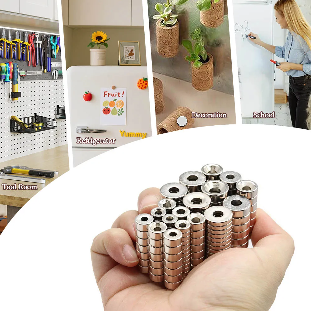 Superstarker runder Neodym-Magnet, leistungsstark, mit Löchern, Magnete N35, kleiner Permanentmagnet, NdFeB-Kühlschrankmagnet, 10 x 3–3 mm – Detail 5