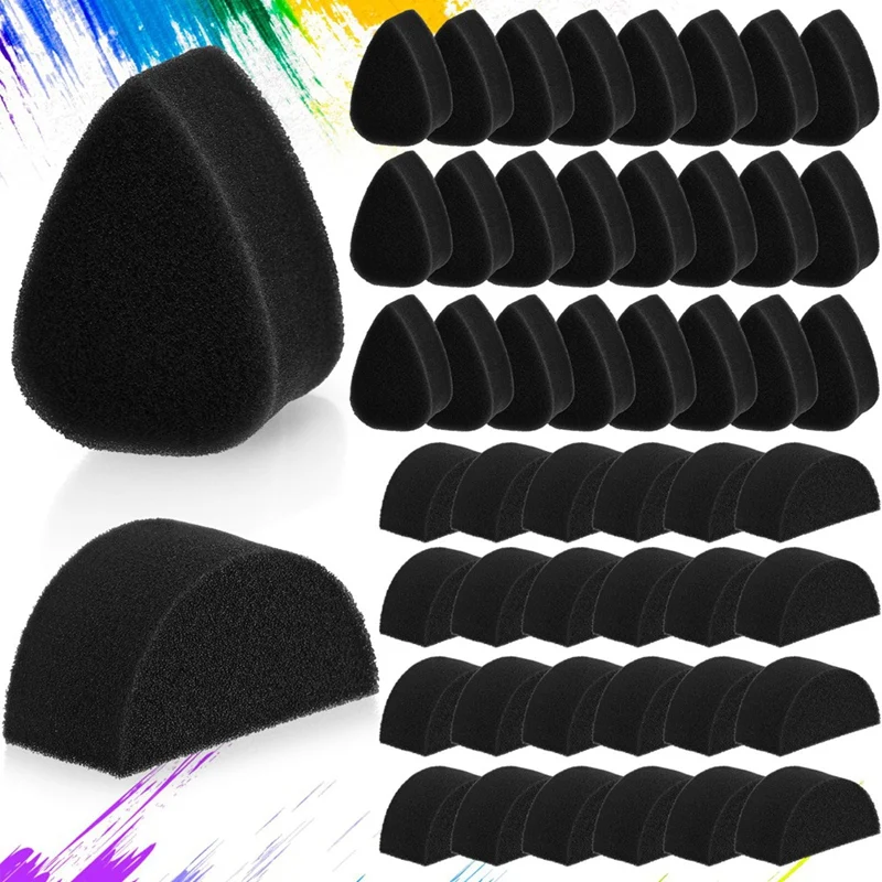 Bowitzki Face Paint Sponges Black Half Moon Sponge Foam 10 20 Pieces  Painting Craft Set Drawing Body Painting - AliExpress