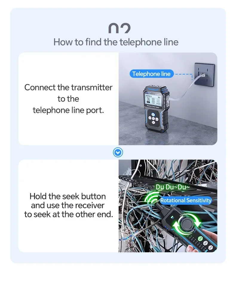 NOYAFA NF-8209Pro Network cable locator length measurement PoE tester break shor