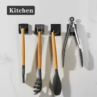 Self-กาวสีดําสีขาวHookสําหรับคีย์กระเป๋าแขวนเสื้อผ้าห้องน้ําRobe Coat Hookผ้าเช็ดตัวห้องน้ําอุปกรณ์ฮาร์ดแวร์ 3