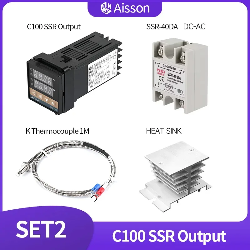 REX C100 Digital LED PID Temperature Controller Kit AC110V 240V For Electric Power Chemical Industry - View #4