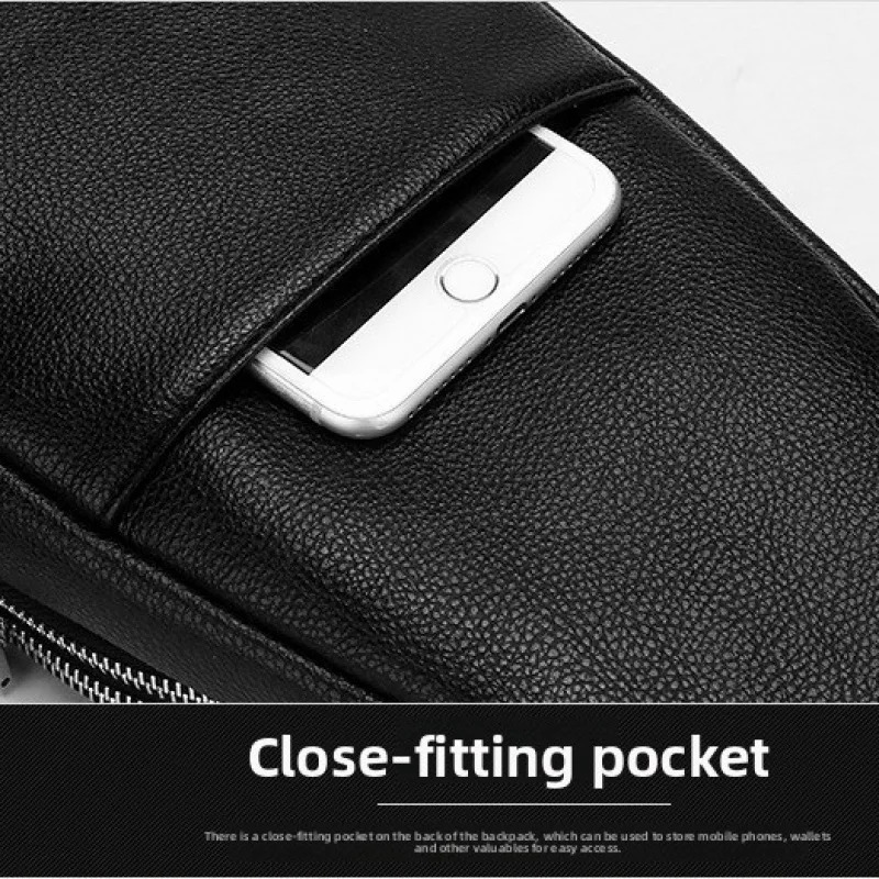 Men's Large Capacity Chest Bag for Business Travel Portable Shoulder Bag Casual Versatile Male Bag