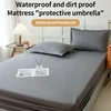 Waterproof Fitted Bed Sheet Bedding Cover Mattress Cover Protector Solid Color With Elastic Band Antislip For Bedroom Guest Room 2