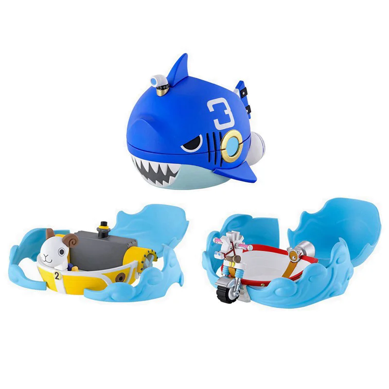 Action Figure Bandai One Piece Devil Fruit Twisted Egg Small Warship White Horse Horn Sheep Shark Anime Model Ornament Box Toys