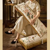 Chinese Flora Bird Pillows 35x100 Long Cushion Luxury Retro Cushions Decorative Pillow For Sofa Chair Bedding Home Decoration 2